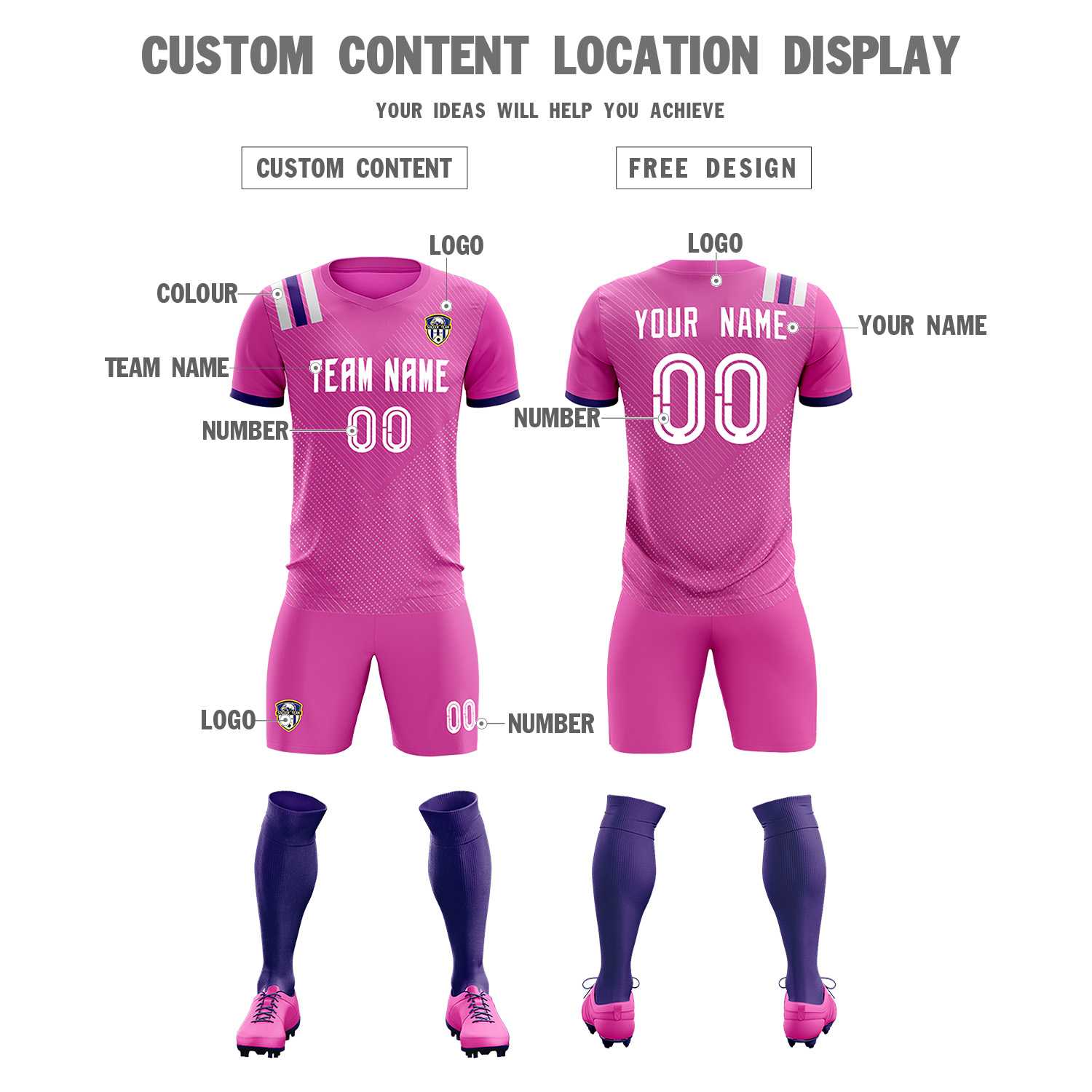 Custom Light Red Striped Sportswear Football Kit Jersey For Adults