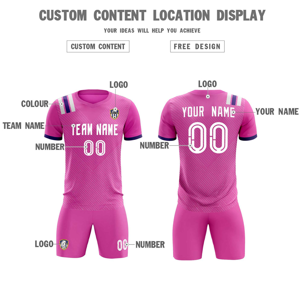 Custom Light Red Striped Sportswear Football Kit Jersey For Adults