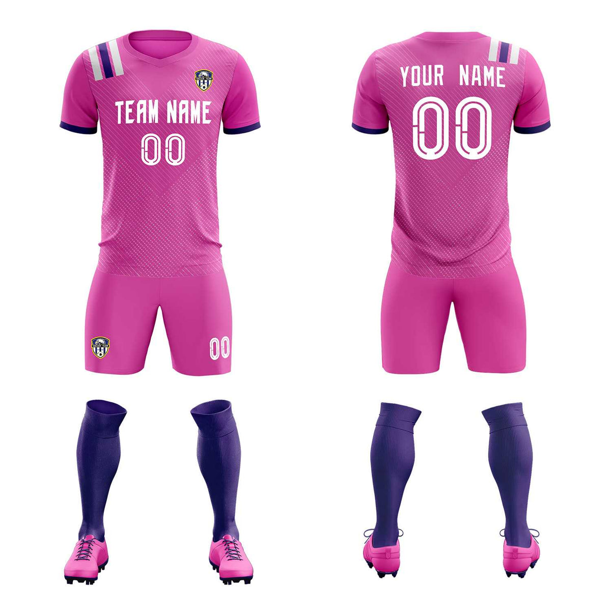 Custom Light Red Striped Sportswear Football Kit Jersey For Adults