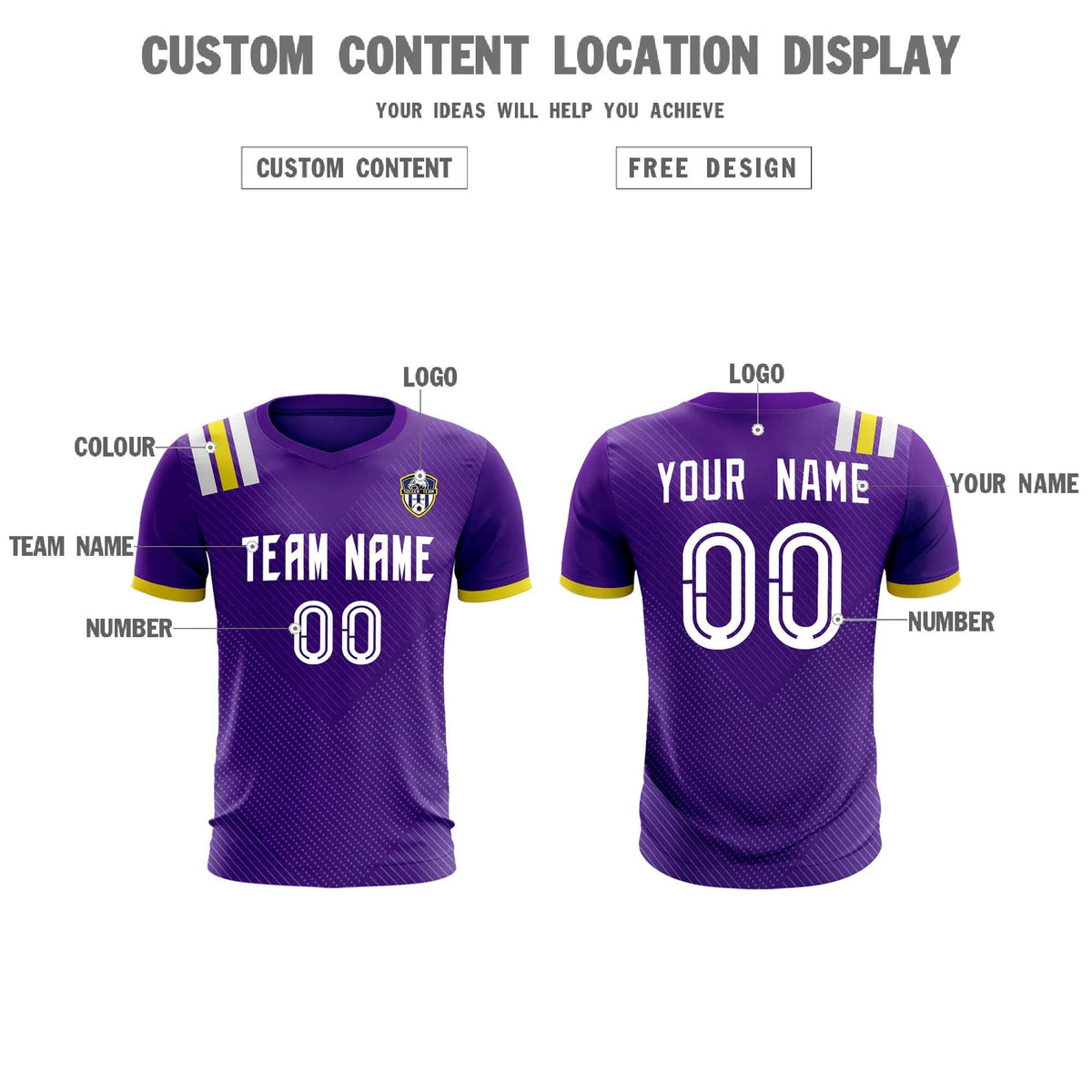 Custom Purple Striped Sportswear Football Kit Jersey For Adults