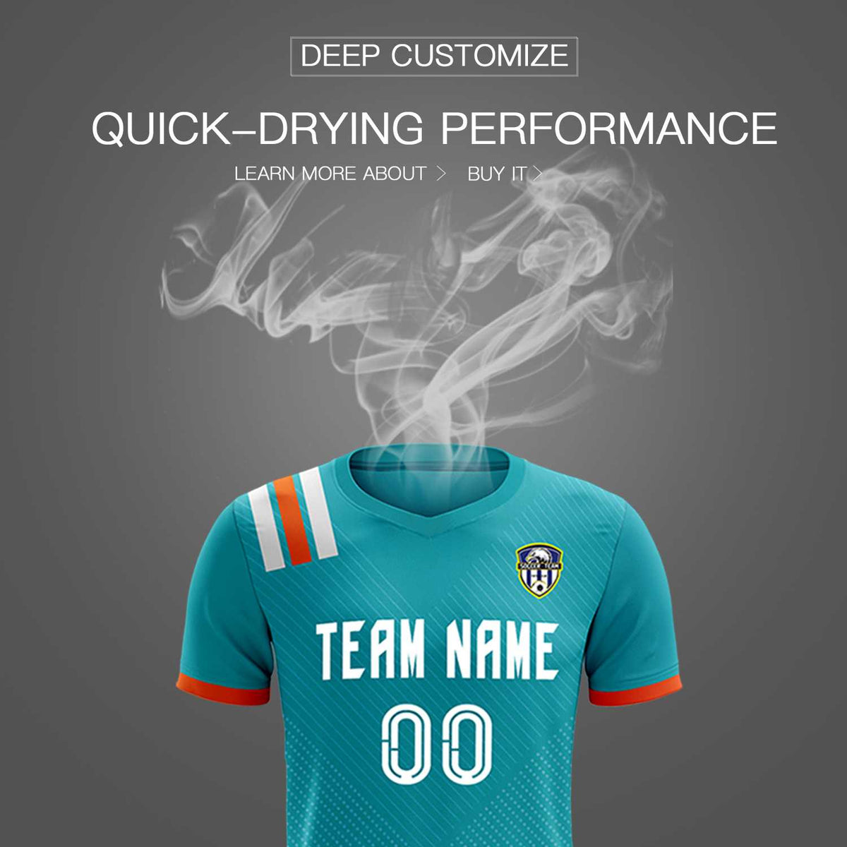 Custom Aqua Striped Sportswear Football Kit Jersey For Adults