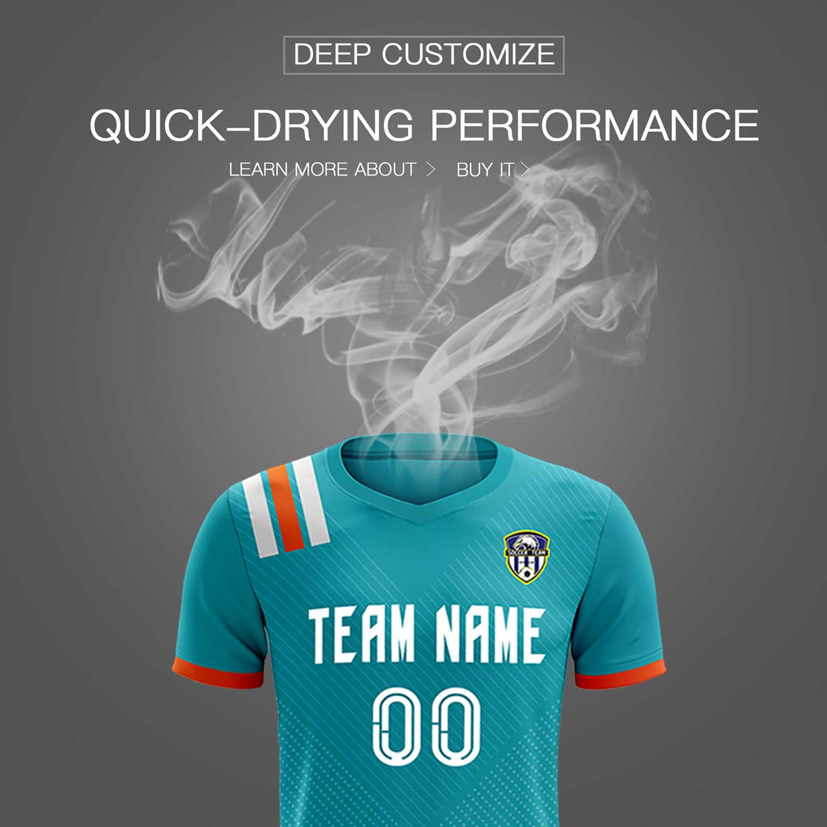 Custom Aqua Striped Sportswear Football Kit Jersey For Adults