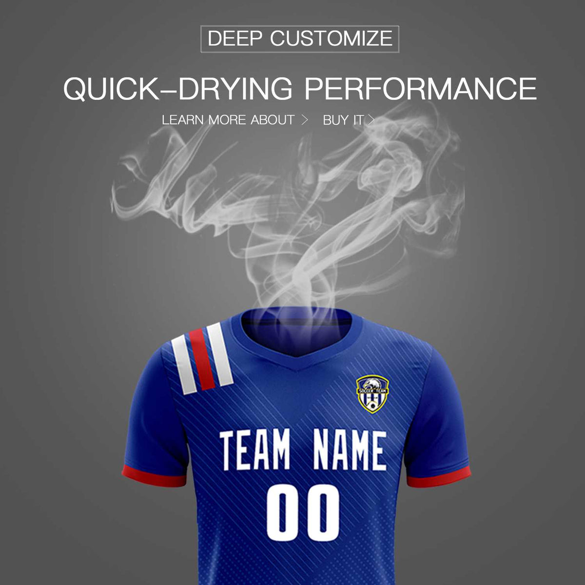 Custom Royal Striped Sportswear Football Kit Jersey For Adults