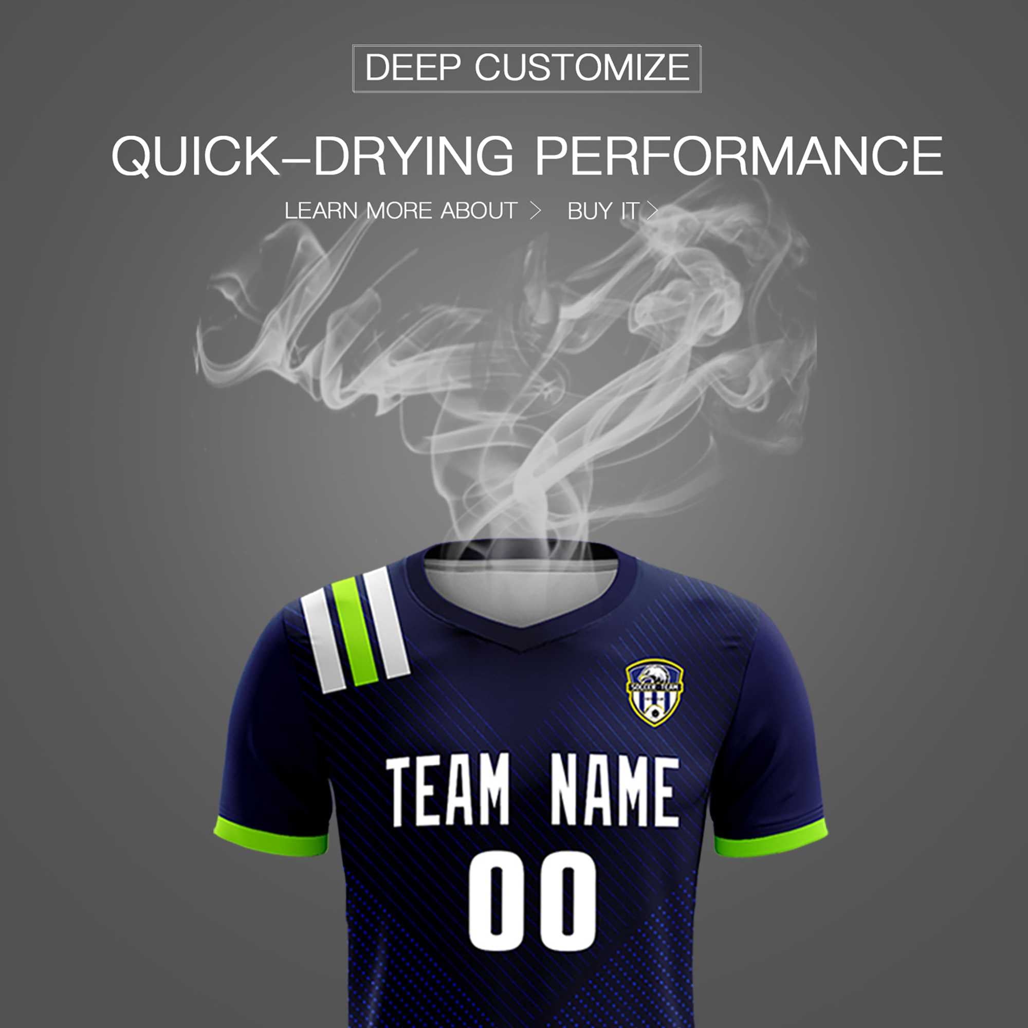 Custom Navy Striped Sportswear Football Kit Jersey For Adults