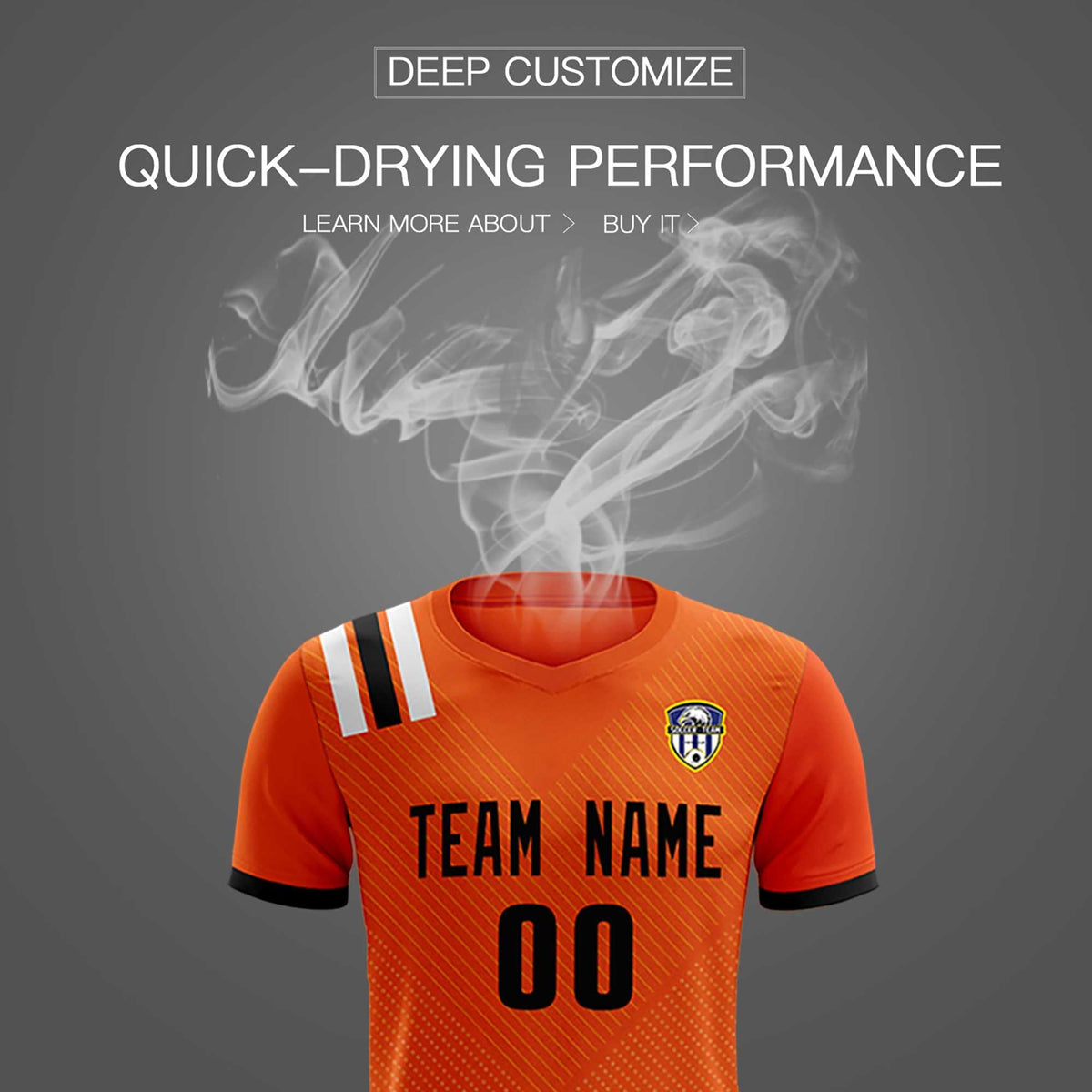Custom Orange Striped Sportswear Football Kit Jersey For Adults