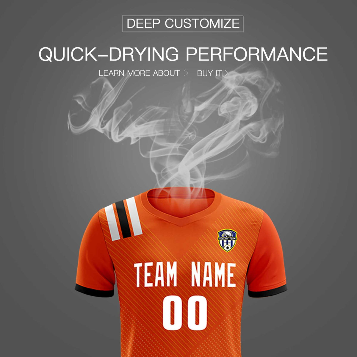 Custom Orange Striped Sportswear Football Kit Jersey For Adults