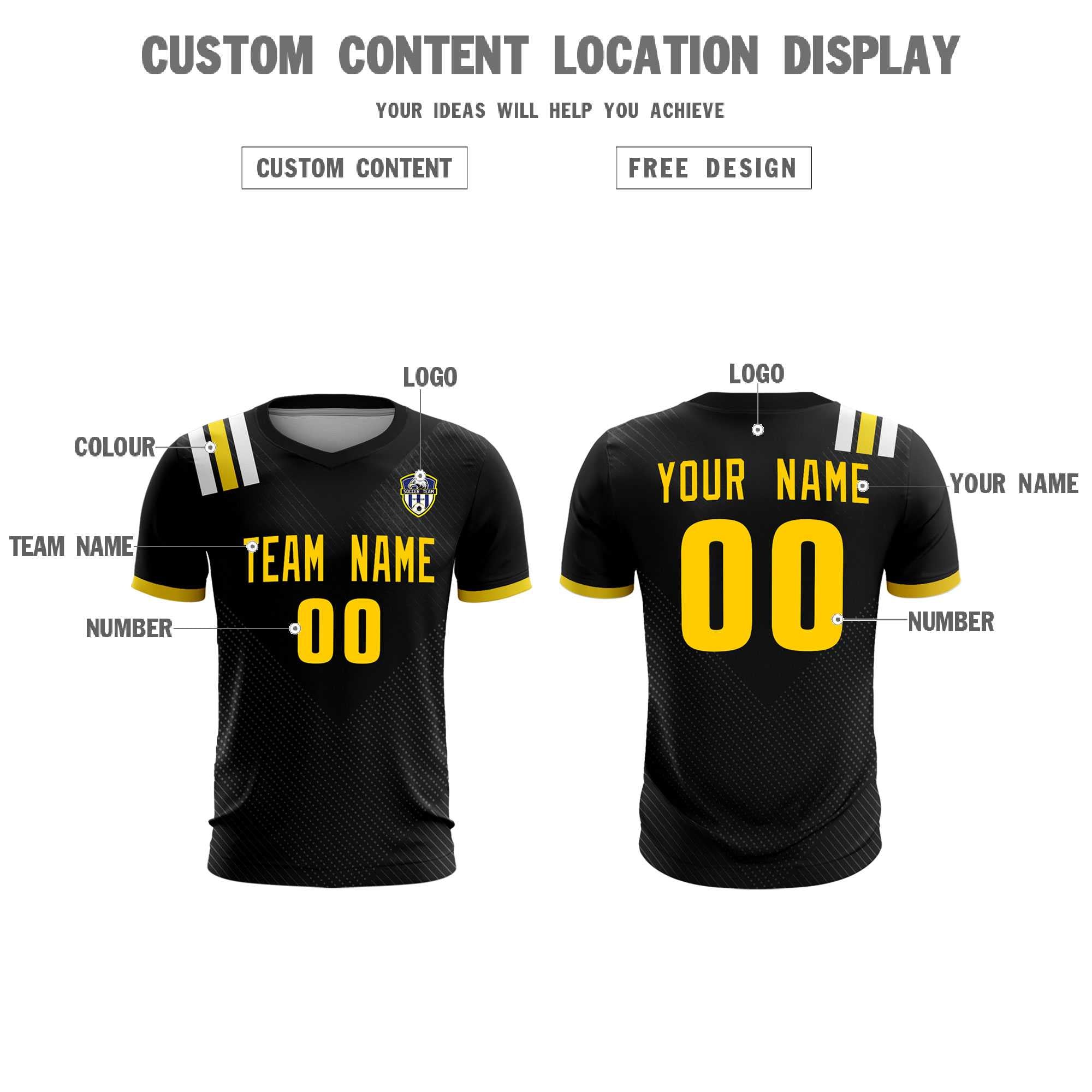 Custom Black Striped Sportswear Football Kit Jersey For Adults