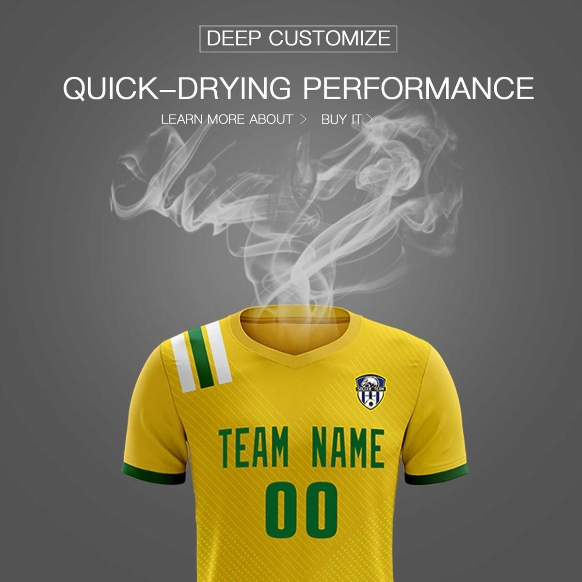 Custom Gold Striped Sportswear Football Kit Jersey For Adults