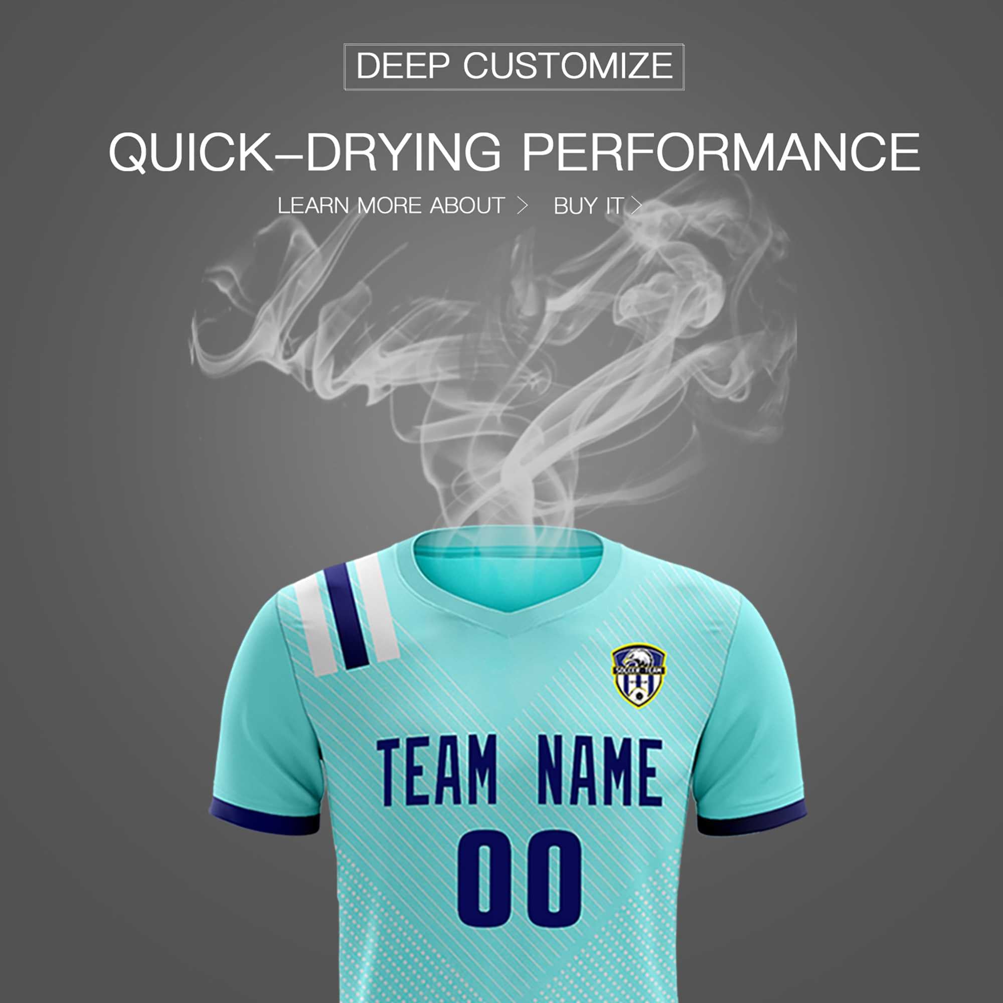 Custom Sky Blue Striped Sportswear Football Kit Jersey For Adults