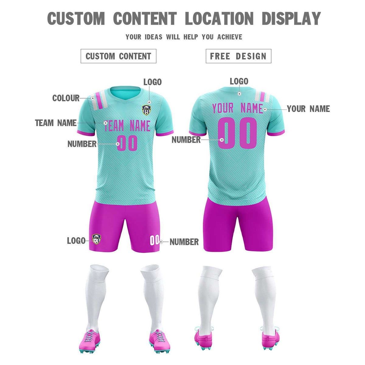 Custom Light Blue Striped Sportswear Football Kit Jersey For Adults