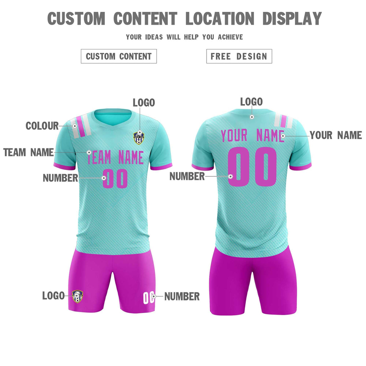 Custom Light Blue Striped Sportswear Football Kit Jersey For Adults