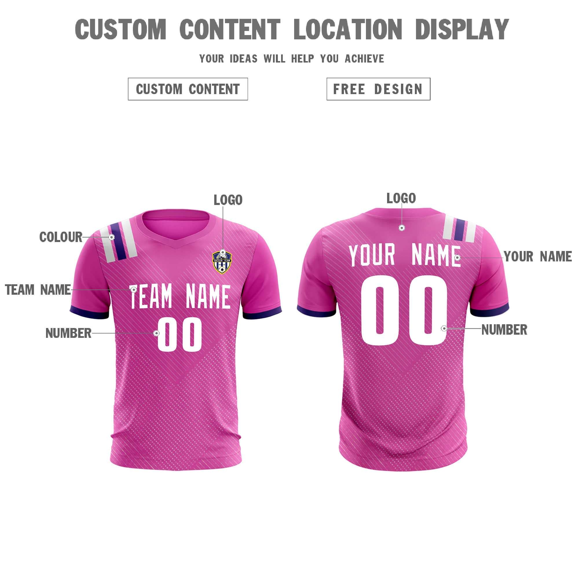 Custom Light Red Striped Sportswear Football Kit Jersey For Adults
