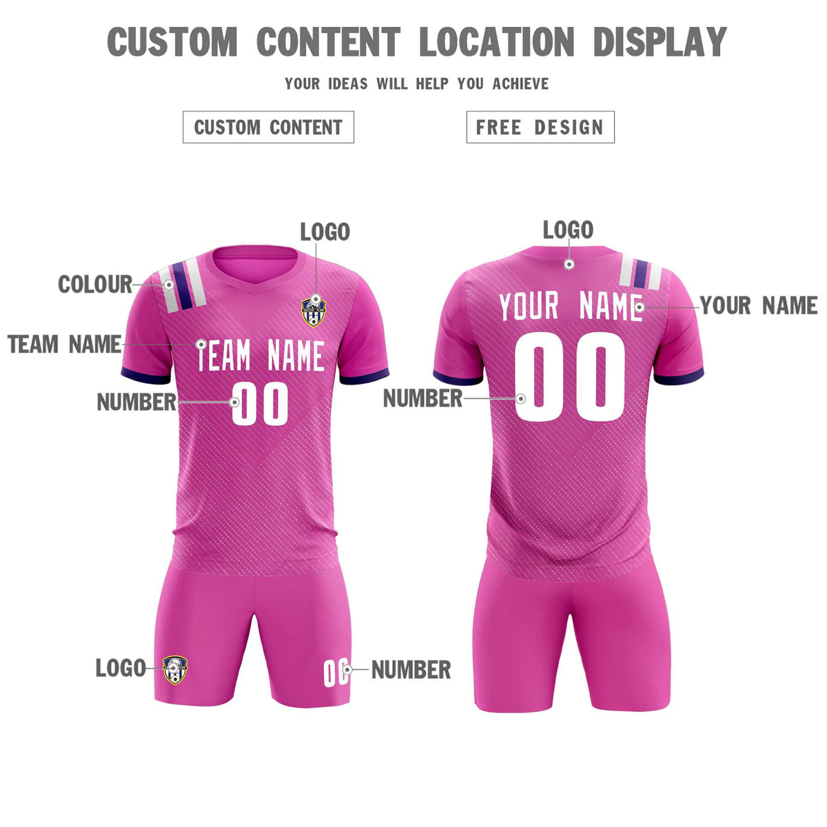 Custom Light Red Striped Sportswear Football Kit Jersey For Adults