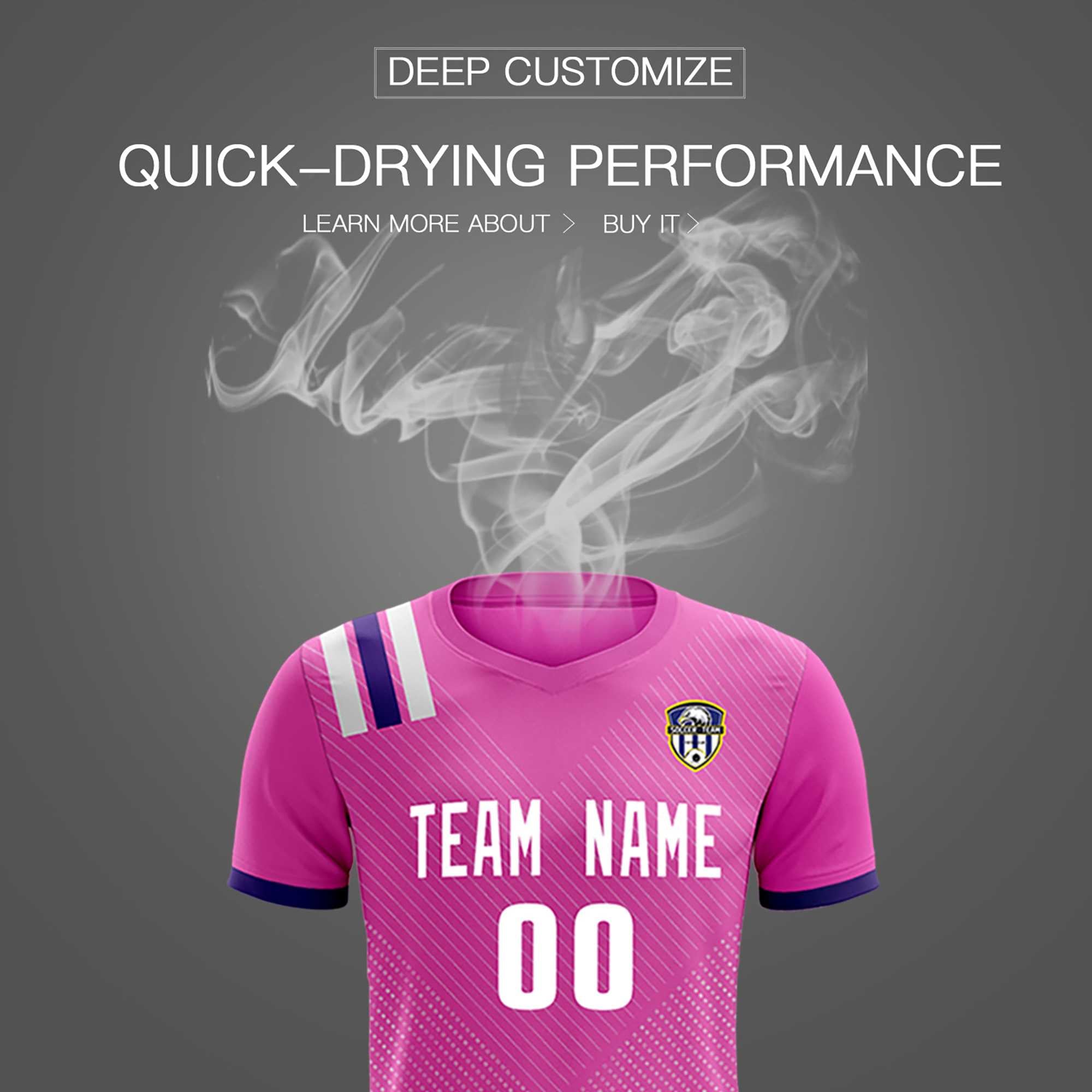Custom Light Red Striped Sportswear Football Kit Jersey For Adults