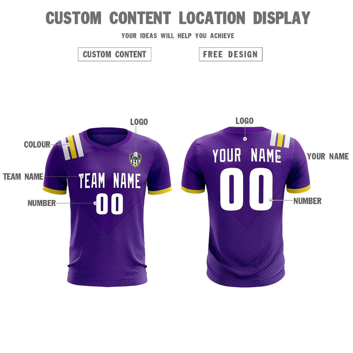 Custom Purple Striped Sportswear Football Kit Jersey For Adults
