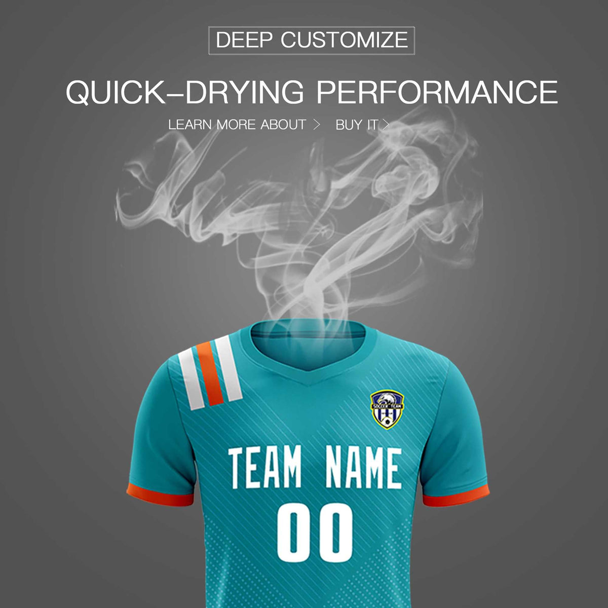 Custom Aqua Striped Sportswear Football Kit Jersey For Adults