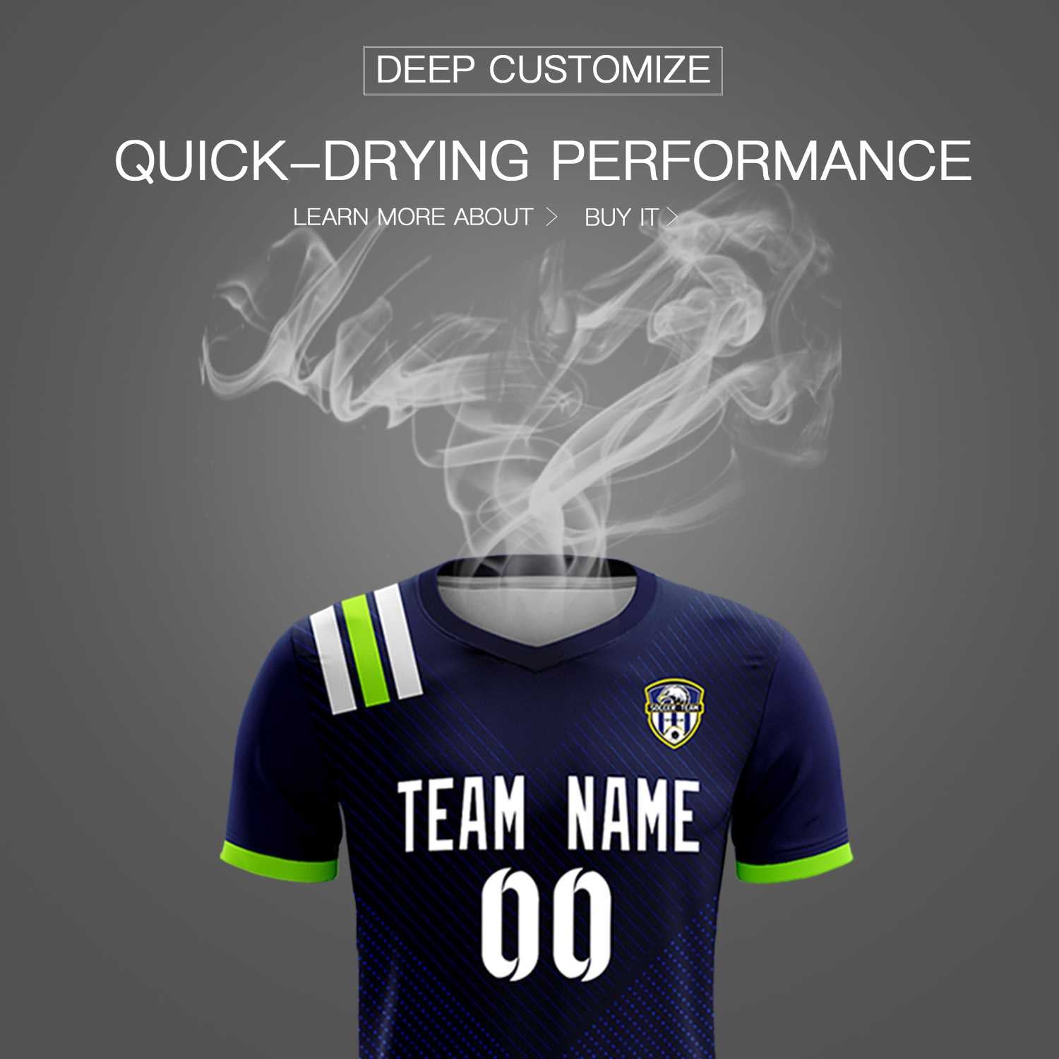 Custom Navy Striped Sportswear Football Kit Jersey For Adults