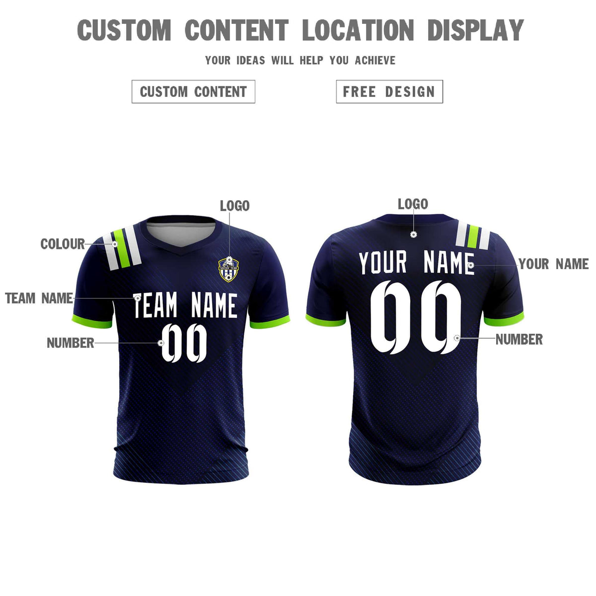 Custom Navy Striped Sportswear Football Kit Jersey For Adults