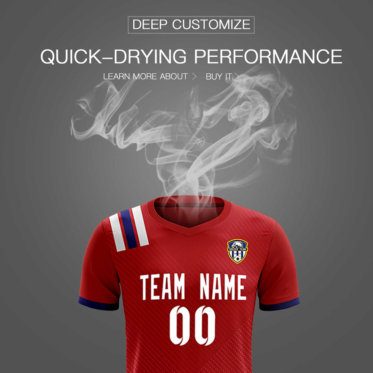 Custom Red Striped Sportswear Football Kit Jersey For Adults