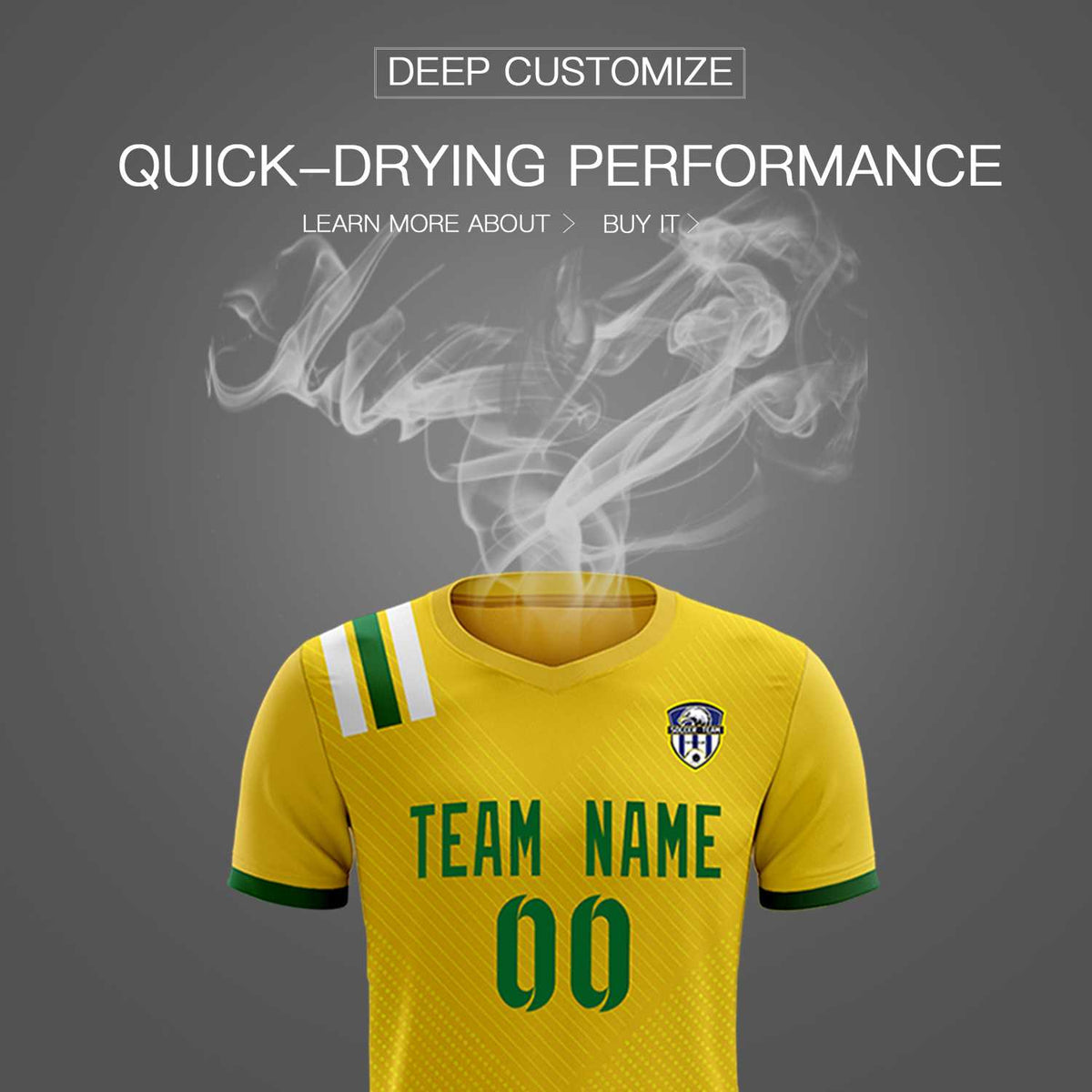 Custom Gold Striped Sportswear Football Kit Jersey For Adults