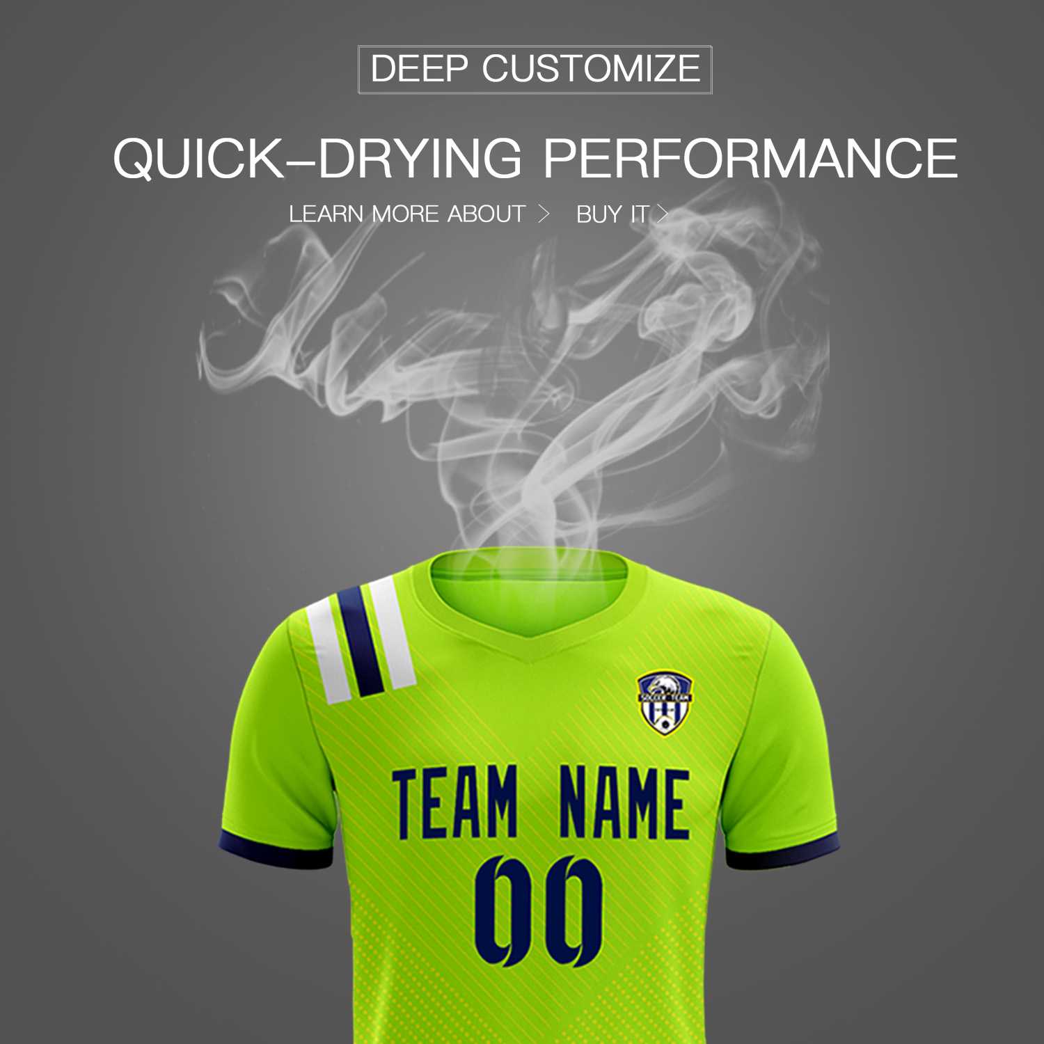 Custom Neon Green Striped Sportswear Football Kit Jersey For Adults