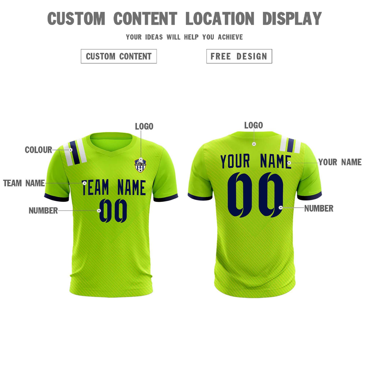 Custom Neon Green Striped Sportswear Football Kit Jersey For Adults