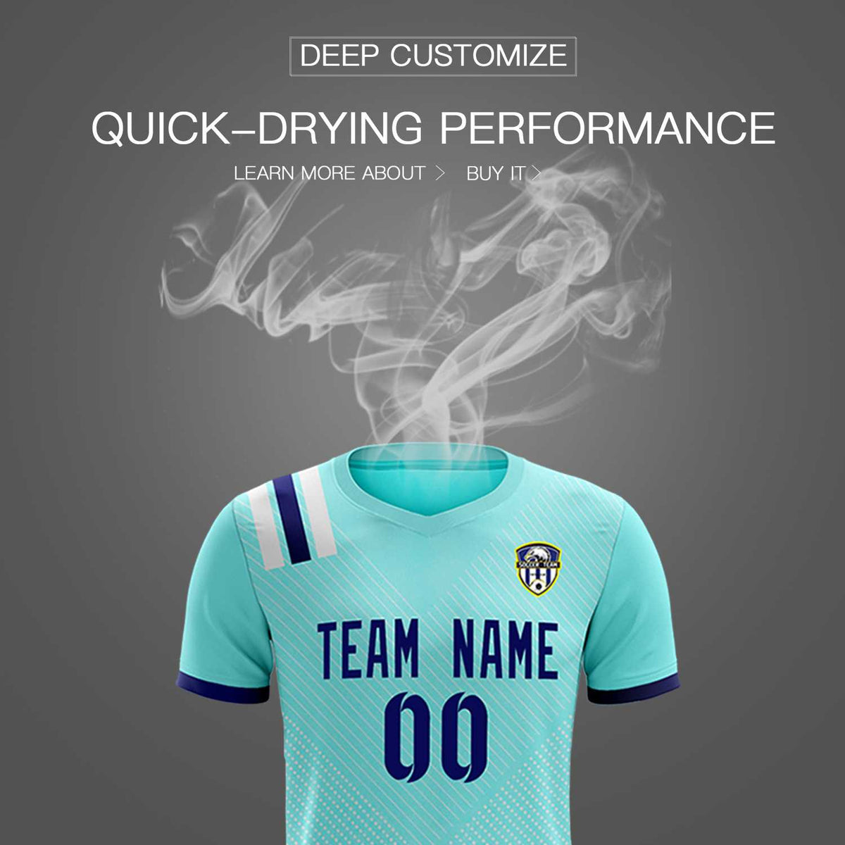Custom Sky Blue Striped Sportswear Football Kit Jersey For Adults