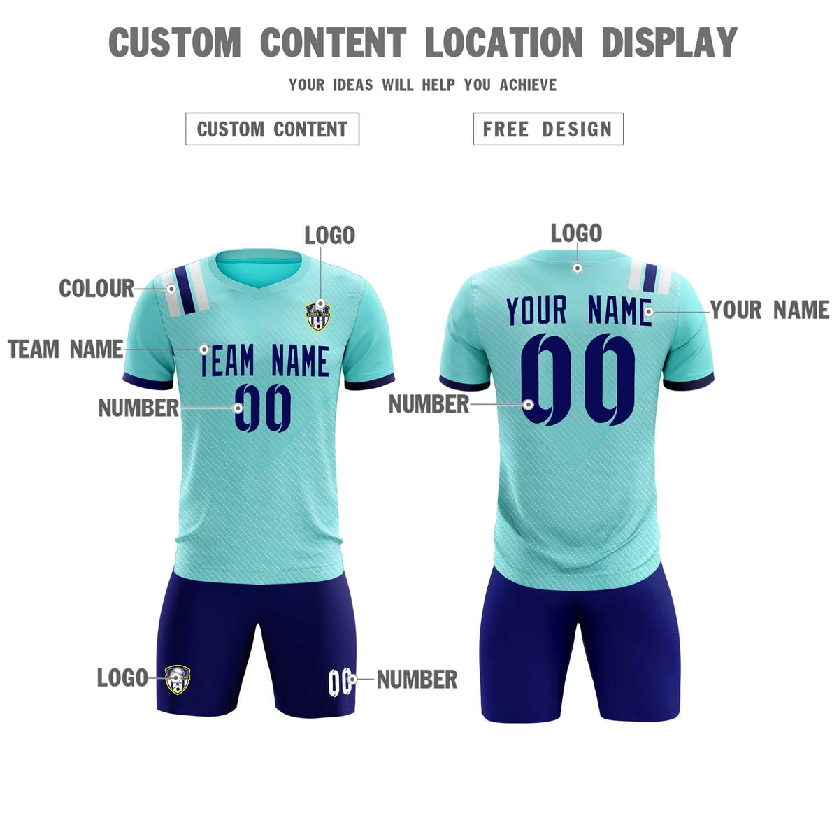Custom Sky Blue Striped Sportswear Football Kit Jersey For Adults