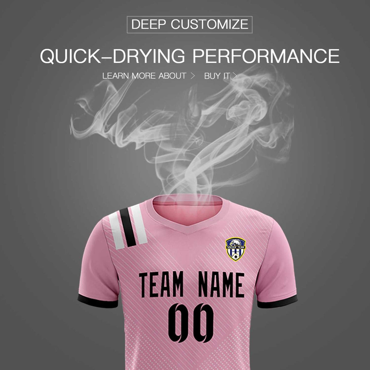 Custom Pink Striped Sportswear Football Kit Jersey For Adults
