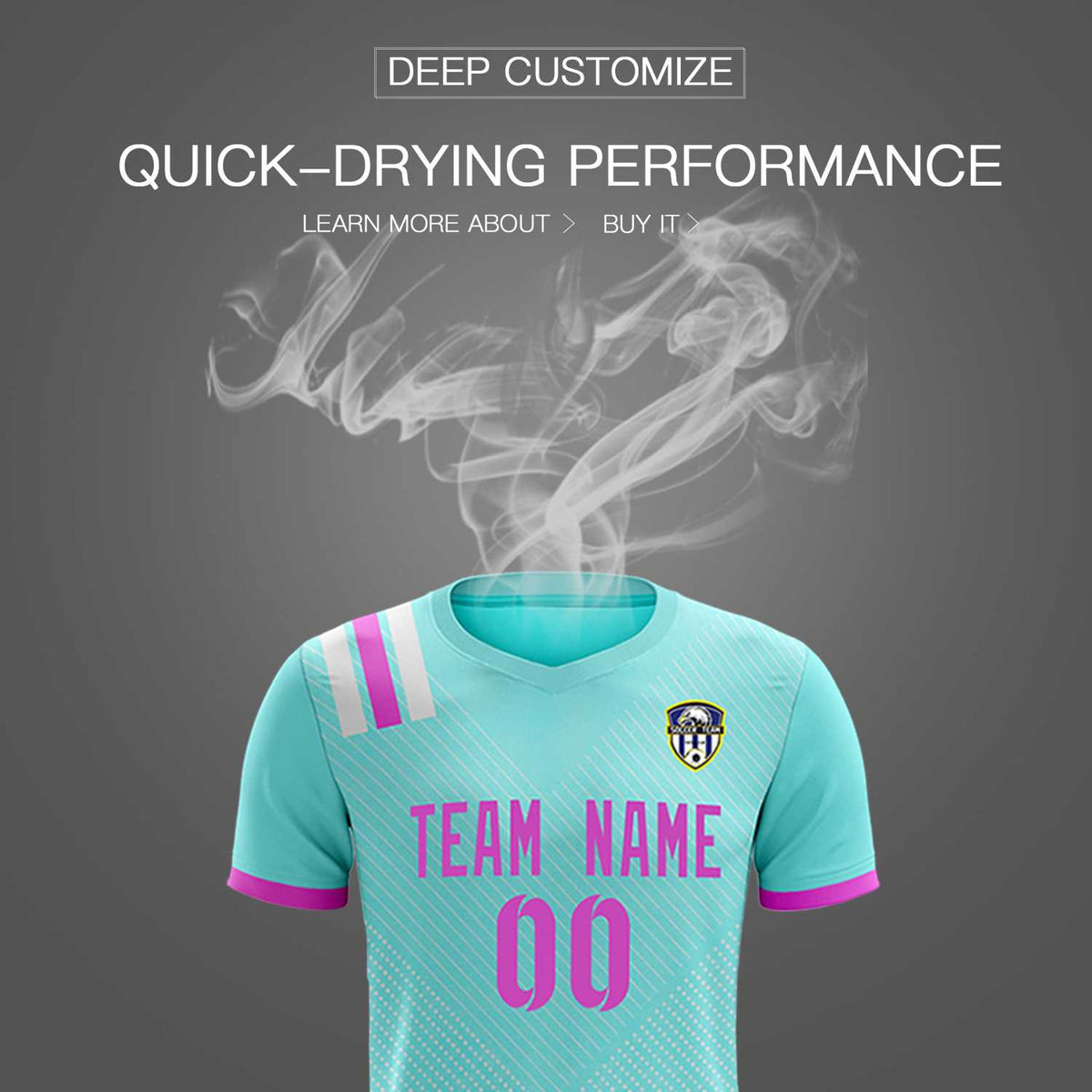 Custom Light Blue Striped Sportswear Football Kit Jersey For Adults