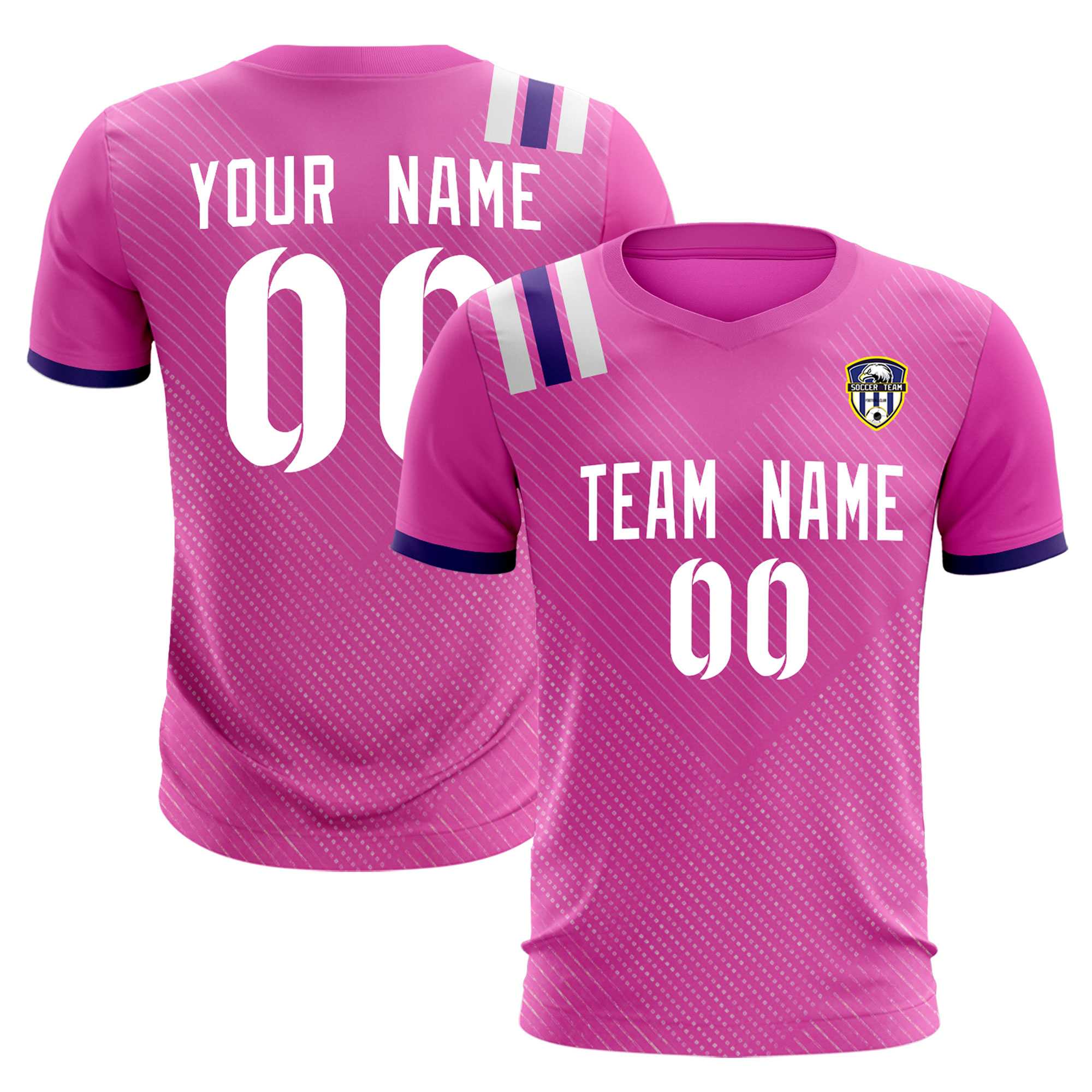 Custom Light Red Striped Sportswear Football Kit Jersey For Adults