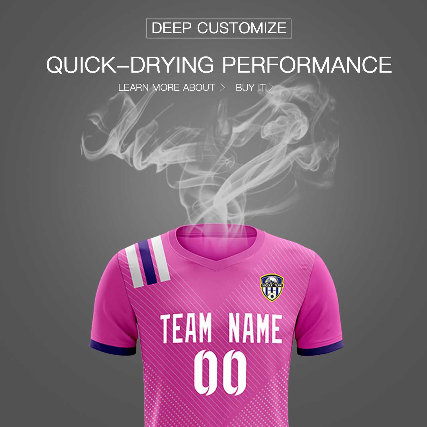 Custom Light Red Striped Sportswear Football Kit Jersey For Adults