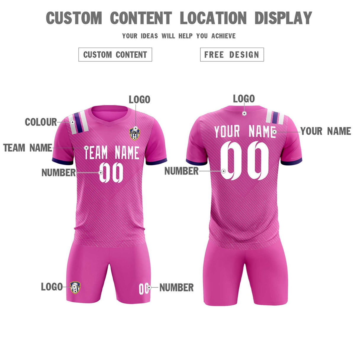 Custom Light Red Striped Sportswear Football Kit Jersey For Adults