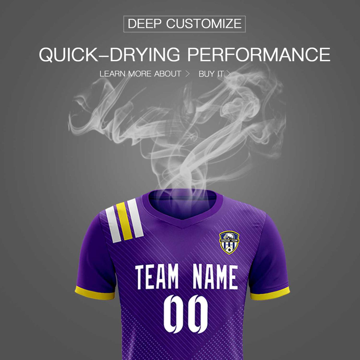 Custom Purple Striped Sportswear Football Kit Jersey For Adults
