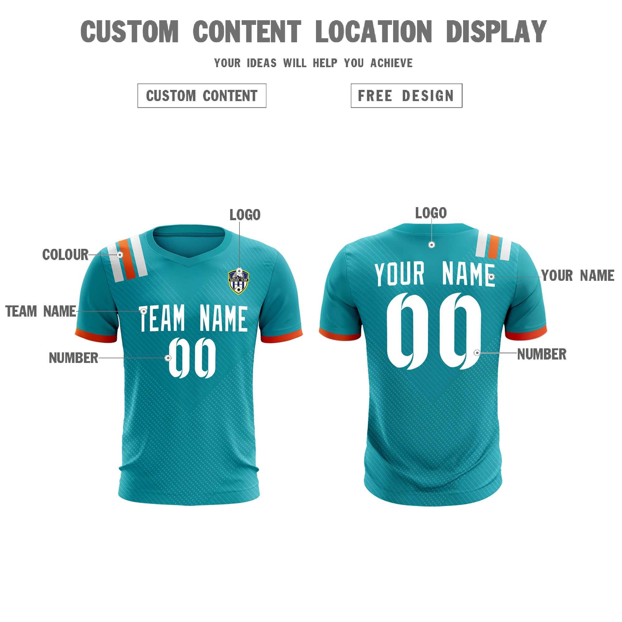 Custom Aqua Striped Sportswear Football Kit Jersey For Adults