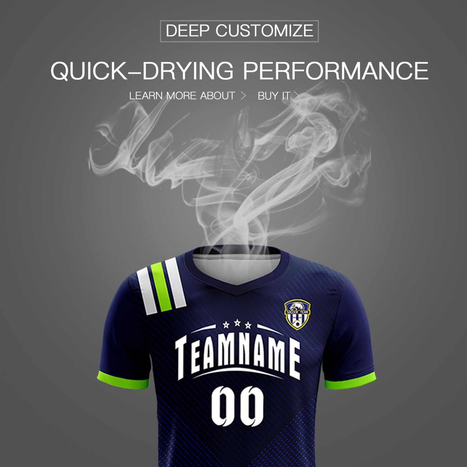 Custom Navy Striped Sportswear Football Kit Jersey For Adults