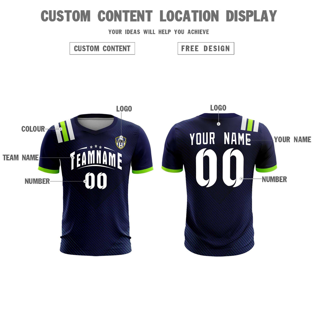 Custom Navy Striped Sportswear Football Kit Jersey For Adults