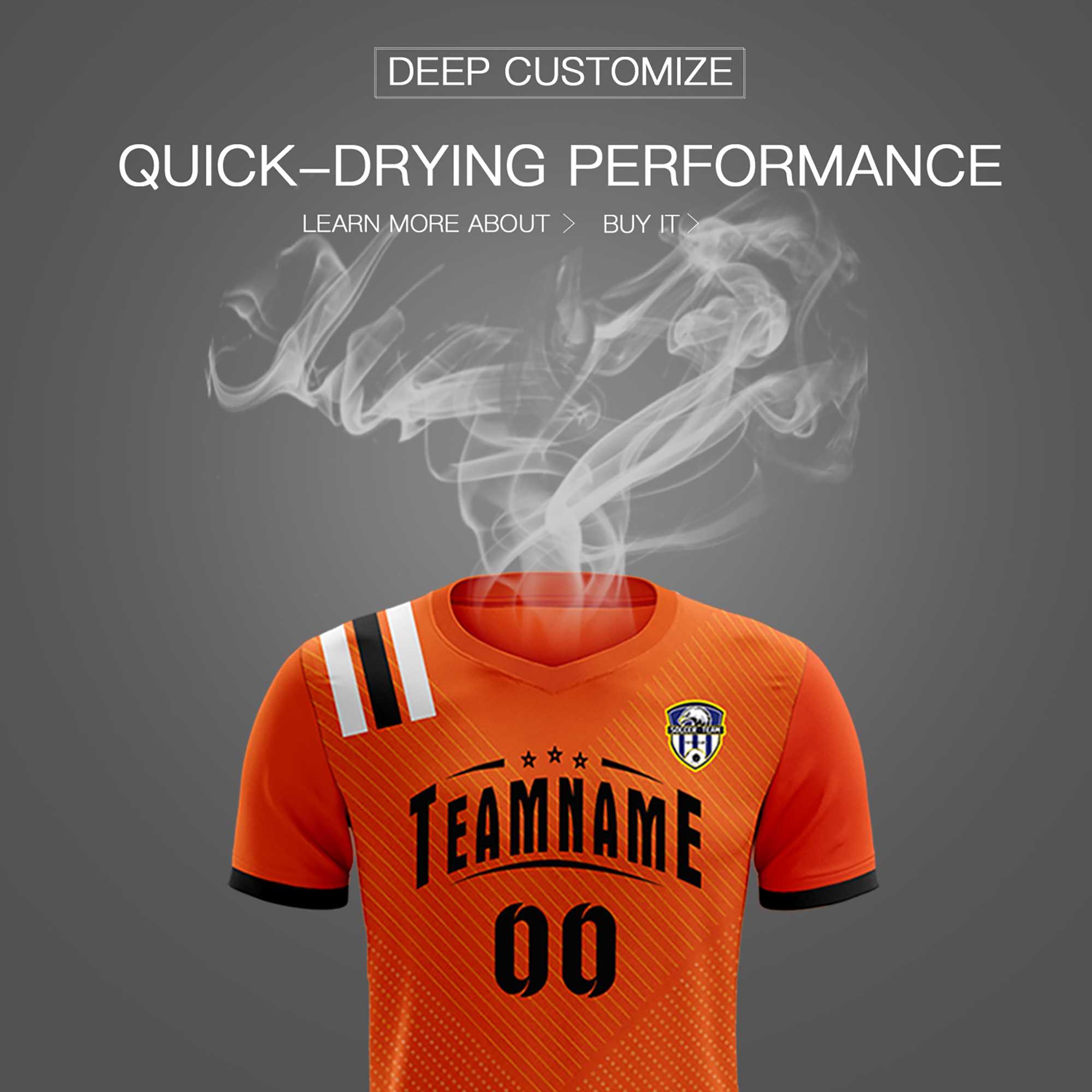 Custom Orange Striped Sportswear Football Kit Jersey For Adults
