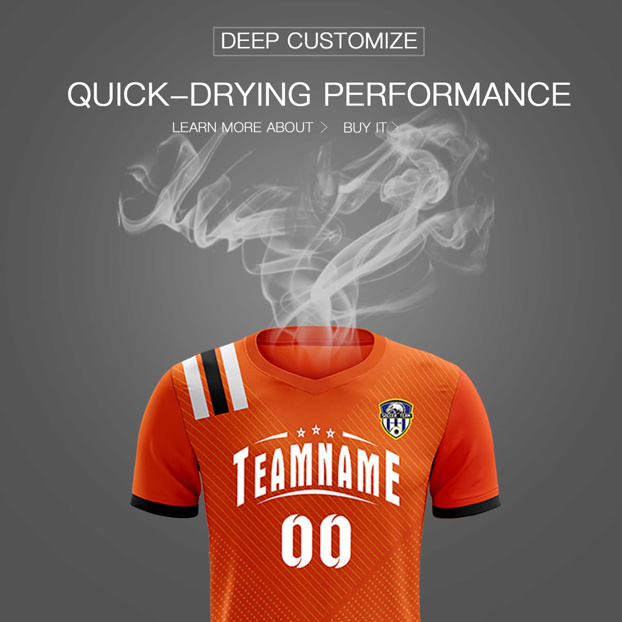 Custom Orange Striped Sportswear Football Kit Jersey For Adults