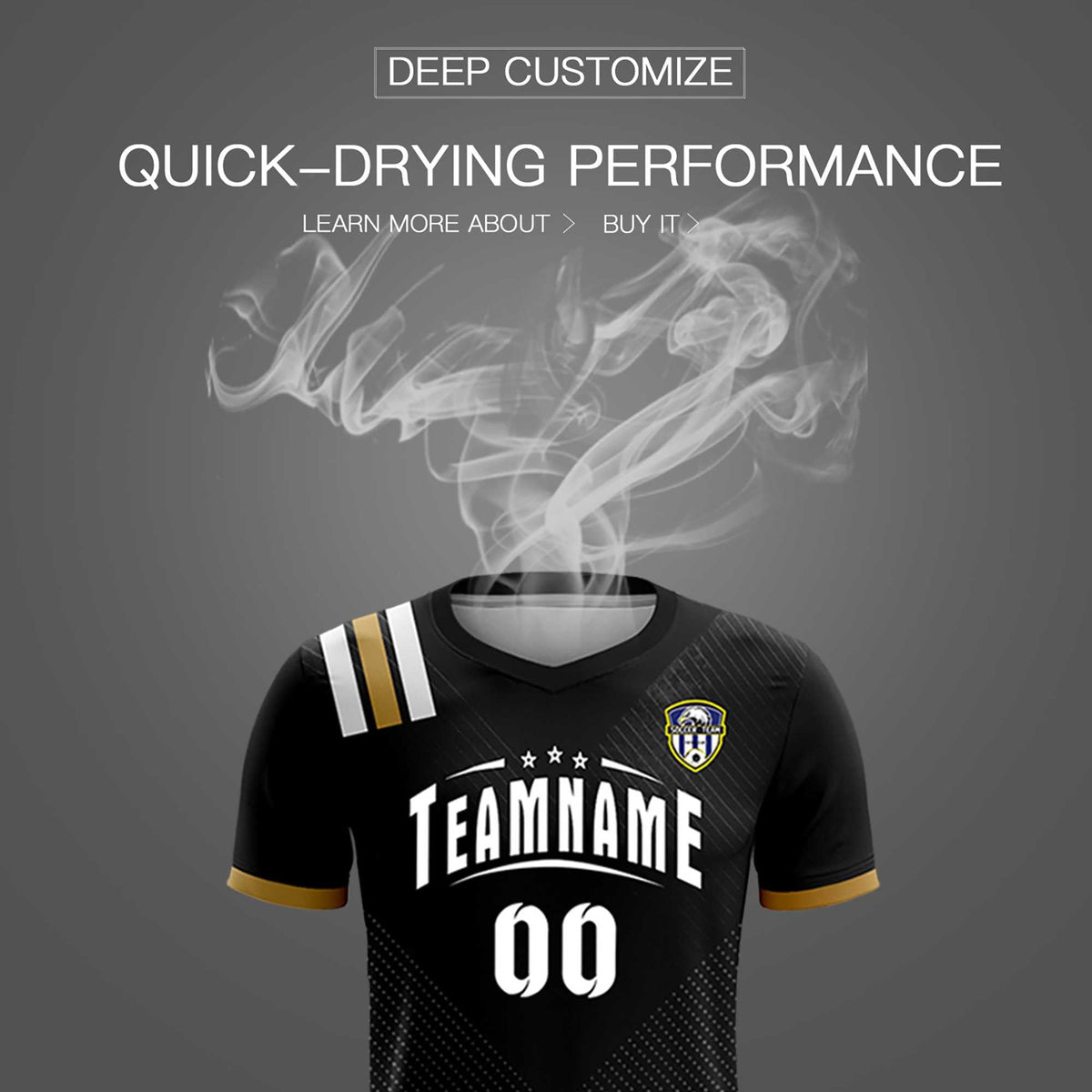 Custom Black Striped Sportswear Football Kit Jersey For Adults