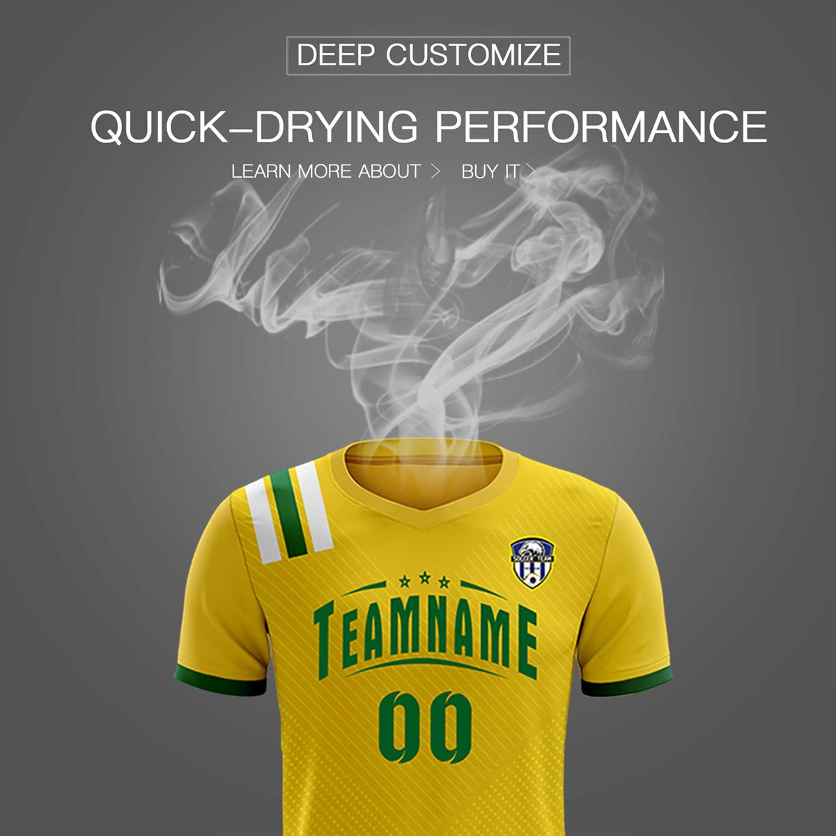 Custom Gold Striped Sportswear Football Kit Jersey For Adults