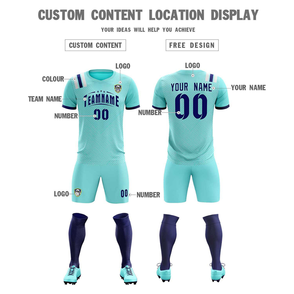Custom Sky Blue Striped Sportswear Football Kit Jersey For Adults