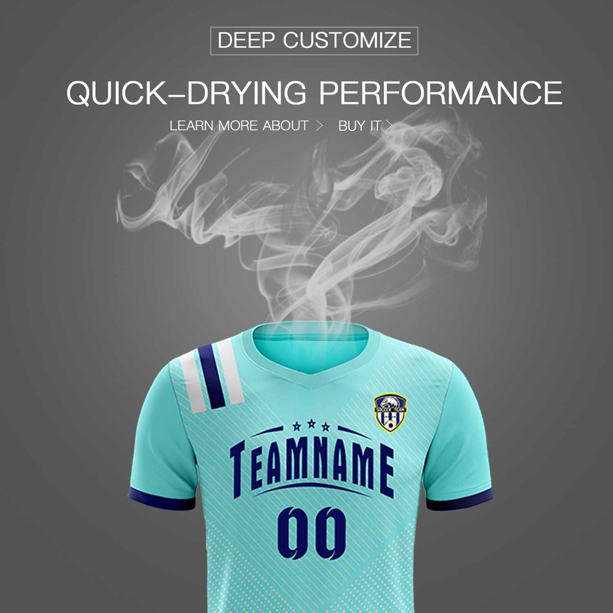 Custom Sky Blue Striped Sportswear Football Kit Jersey For Adults