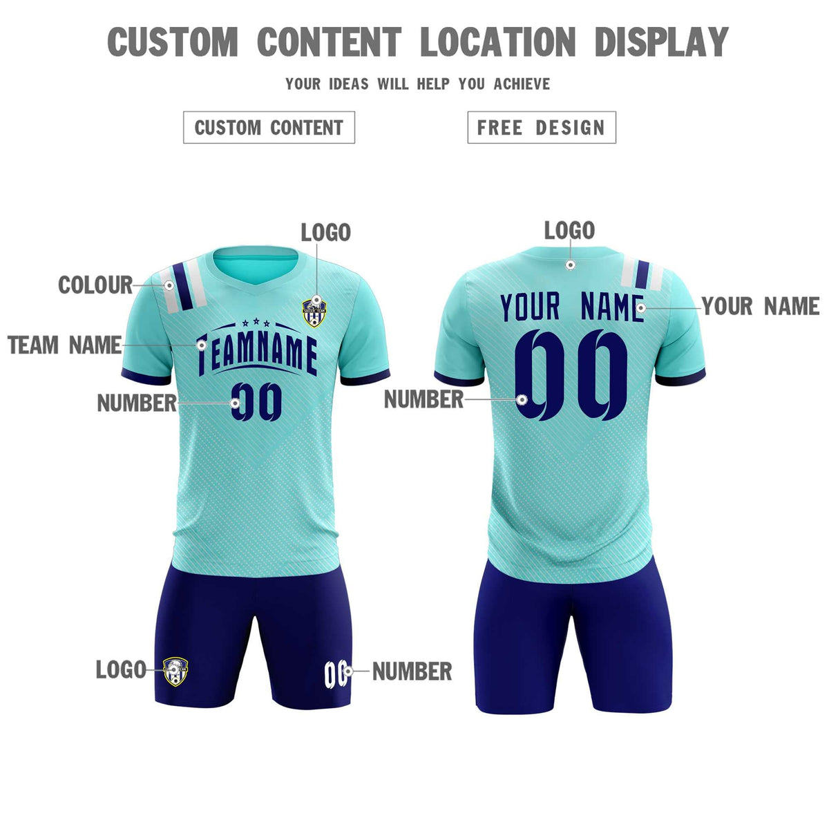 Custom Sky Blue Striped Sportswear Football Kit Jersey For Adults