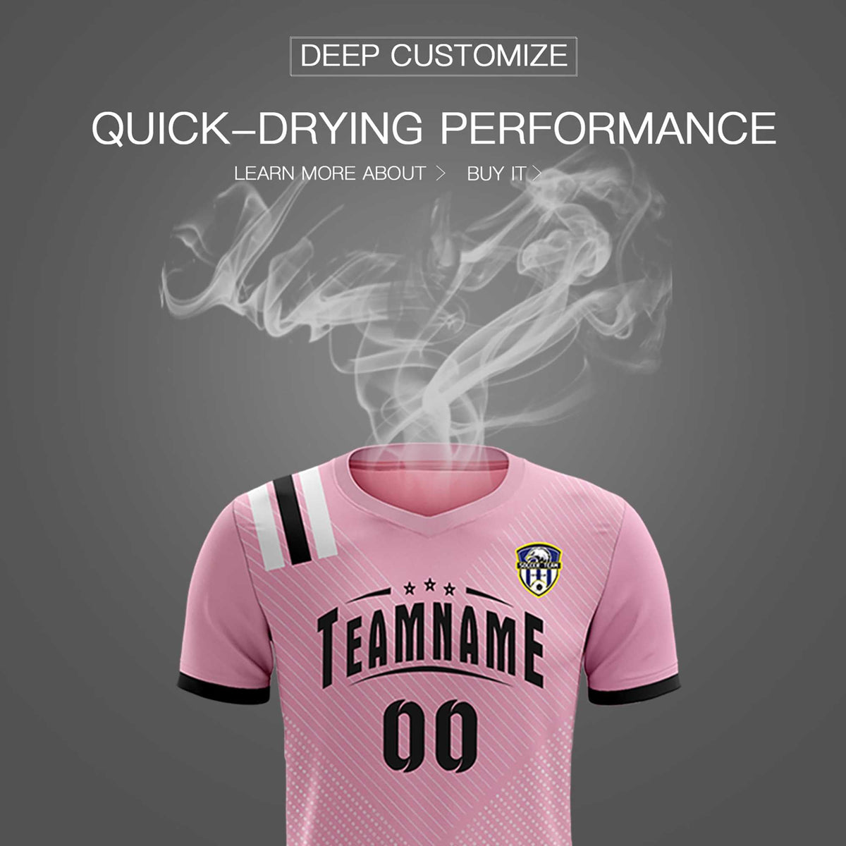Custom Pink Striped Sportswear Football Kit Jersey For Adults