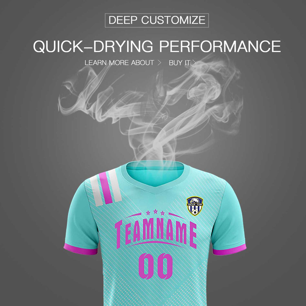 Custom Light Blue Striped Sportswear Football Kit Jersey For Adults