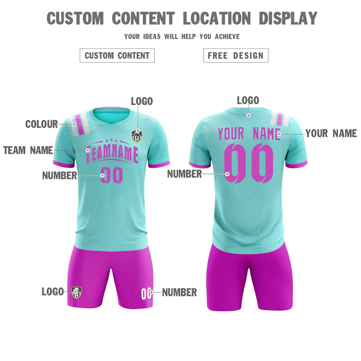 Custom Light Blue Striped Sportswear Football Kit Jersey For Adults