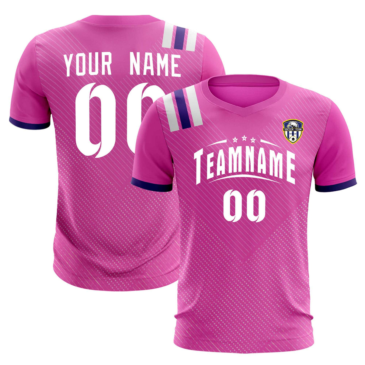 Custom Light Red Striped Sportswear Football Kit Jersey For Adults