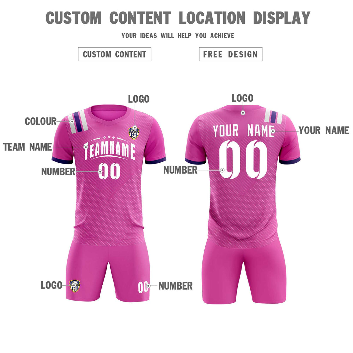 Custom Light Red Striped Sportswear Football Kit Jersey For Adults