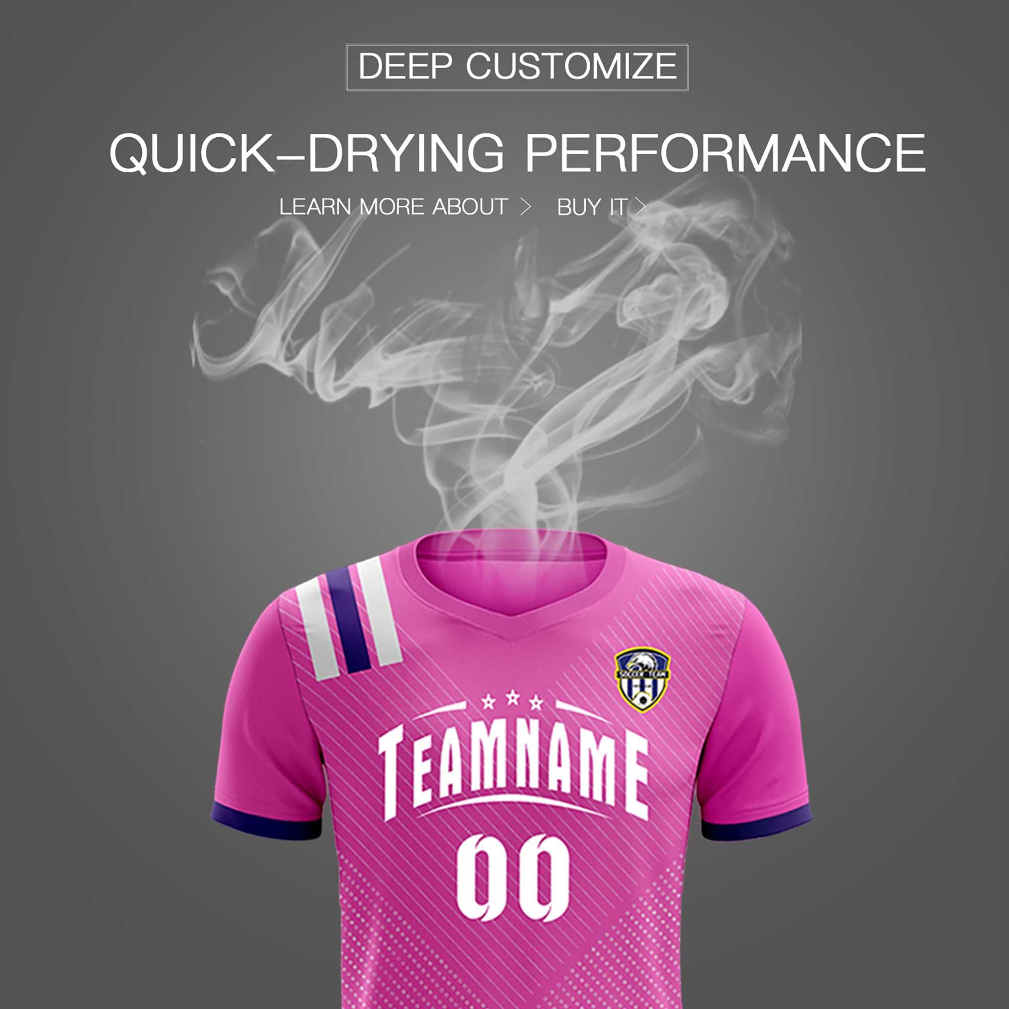 Custom Light Red Striped Sportswear Football Kit Jersey For Adults